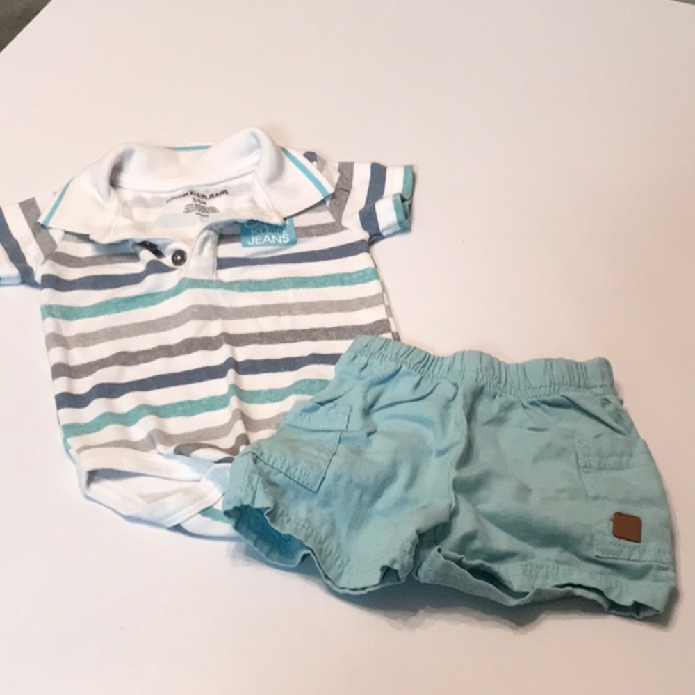 Preowned baby Calvin Klein shorts & bodysuit - 3-6 months
